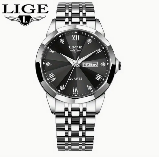 LIGE Men's Watch – Timeless Elegance in Stainless Steel